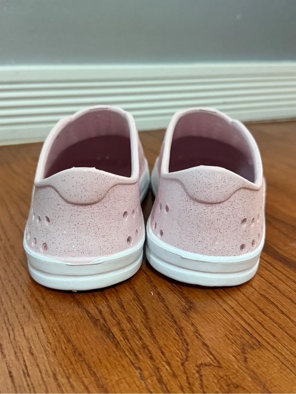 Lily & Dan light Pink Glitter Slip-On Water Summer Shoes Girls Size 13/1 Beach